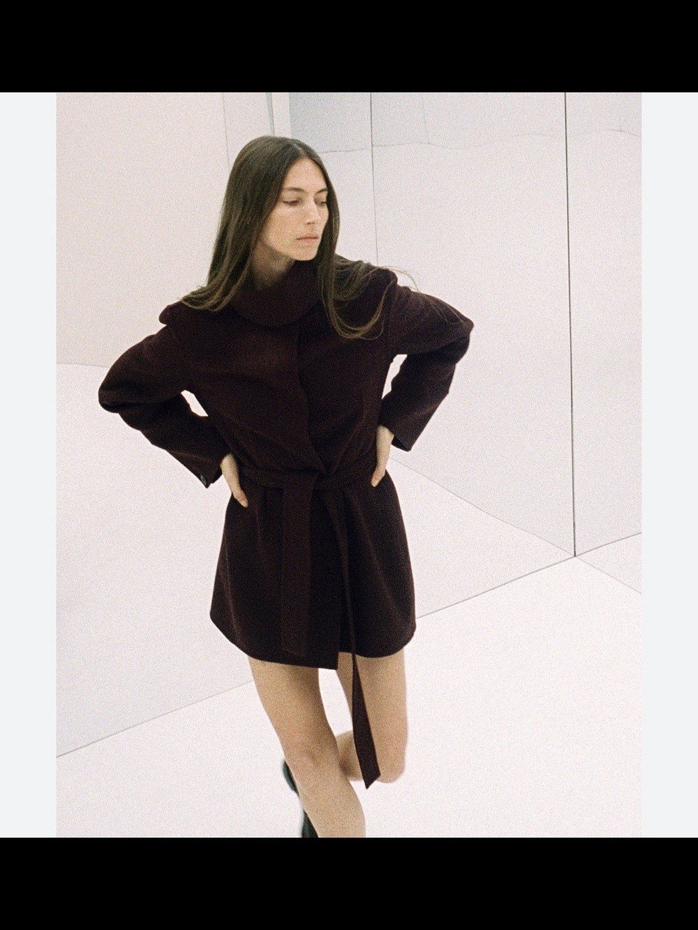 Zara Belted Wool Blend Coat - Picture 3 of 9